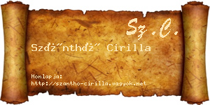 Szánthó Cirilla névjegykártya